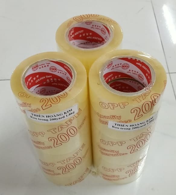 Băng Keo Trong 5F 200Y (Cây1.8kg/6 Cuộn) - Bao Bì Thành Phát